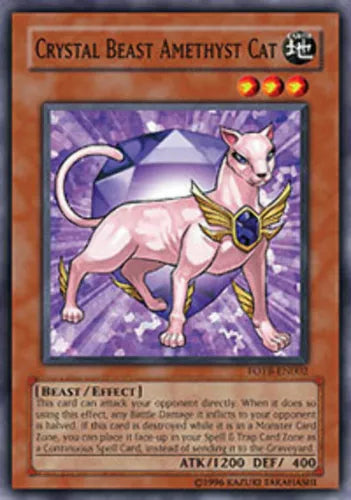Crystal Beast Amethyst Cat - FOTB-EN002 - Common - Unlimited Edition - YuGiOh
