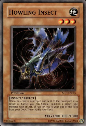 Howling Insect - SOD-EN025 - Common - Mixed Editions - YuGiOh LP