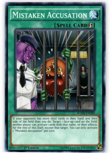 Mistaken Accusation - BOSH-EN068 - Common - Unlimited Edition - YuGiOh