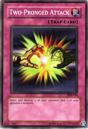 Two-Pronged Attack - SDK-034 - Common - Unlimited Edition - YuGiOh LP