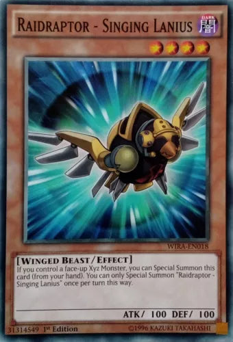 Raidraptor - Singing Lanius - WIRA-EN018 - Common - 1st Edition - YuGiOh