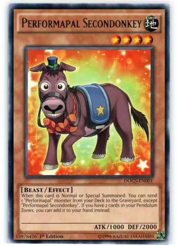 Performapal Secondonkey - DOCS-EN001 - Rare - 1st Edition - YuGiOh
