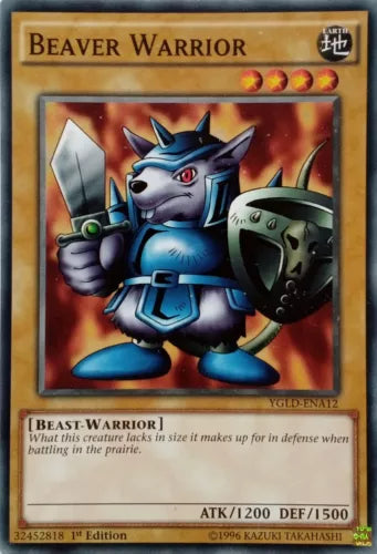 Beaver Warrior - YGLD-ENA12 - Common - 1st Edition - YuGiOh