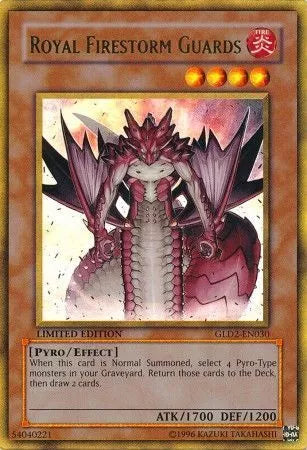 Royal Firestorm Guards - GLD2-EN030 - Gold Rare - Limited Edition - YuGiOh