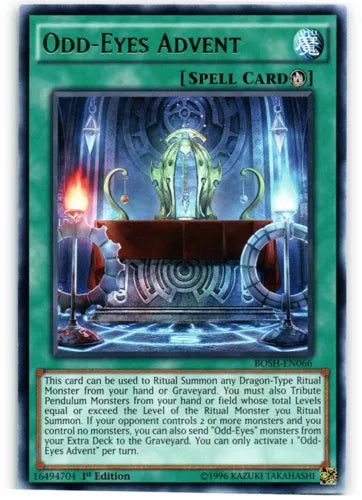 Odd-Eyes Advent - BOSH-EN066 - Rare - 1st Edition - YuGiOh