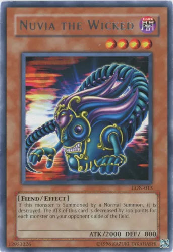 Nuvia the Wicked - LON-013 - Rare - Unlimited Edition - YuGiOh LP