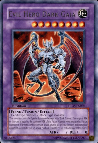 Evil Hero Dark Gaia - GLAS-EN040 - Rare - Unlimited Edition - YuGiOh