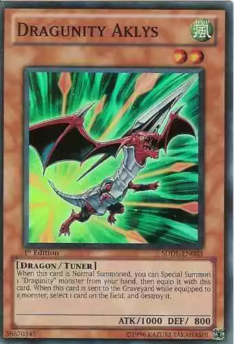 Dragunity Aklys - SDDL-EN003 - Super Rare - 1st Edition - YuGiOh