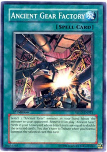 Ancient Gear Factory - SD10-EN021 - Common - 1st Edition - YuGiOh LP