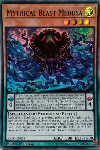 Mythical Beast Medusa - EXFO-EN024 - Super Rare - 1st Edition - YuGiOh