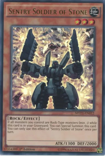 Sentry Soldier of Stone - MVP1-EN012 - Ultra Rare - 1st Edition - YuGiOh