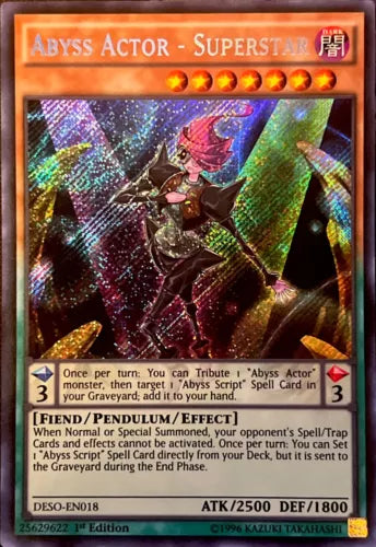 Abyss Actor - Superstar - DESO-EN018 - Secret Rare - 1st Edition - YuGiOh