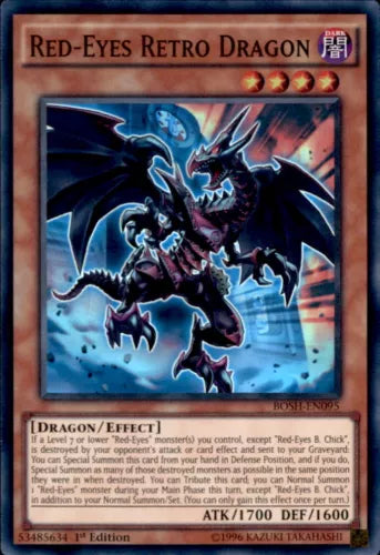 Red-Eyes Retro Dragon - BOSH-EN095 - Super Rare - 1st Edition - YuGiOh