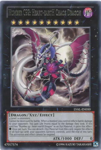 Number C92: Heart-eartH Chaos Dragon - LVAL-EN050 - Rare - 1st Edition - YuGiOh