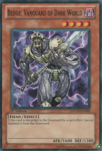 Beiige, Vanguard of Dark World - SDGU-EN010 - Common - 1st Edition - YuGiOh
