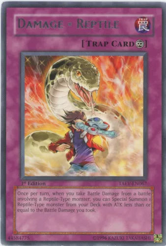 Damage = Reptile - TAEV-EN067 - Rare - 1st Edition - YuGiOh LP