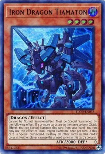 Iron Dragon Tiamaton - FLOD-EN032 - Ultra Rare - Unlimited Edition - YuGiOh