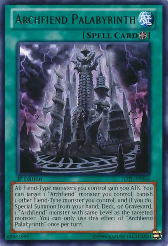 Archfiend Palabyrinth - JOTL-EN066 - Rare - 1st Edition - YuGiOh