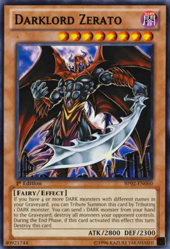 Darklord Zerato - BP02-EN060 - Rare - 1st Edition - YuGiOh