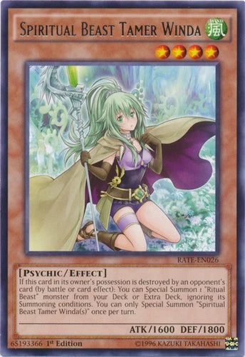 Spiritual Beast Tamer Winda - RATE-EN026 - Rare - Mixed Editions - YuGiOh