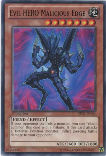 Evil HERO Malicious Edge - BP02-EN054 - Rare - 1st Edition - YuGiOh