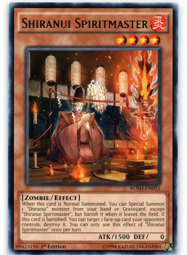 Shiranui Spiritmaster - BOSH-EN033 - Rare - 1st Edition - YuGiOh