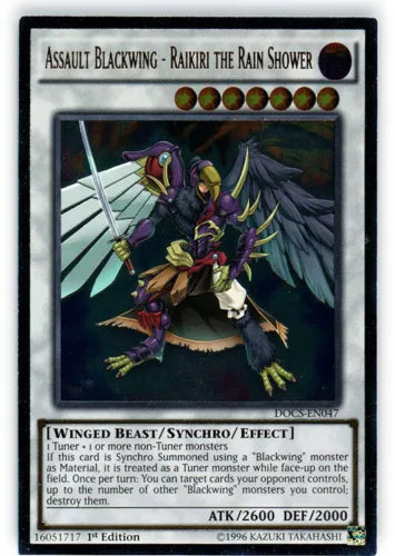 Assault Blackwing - Raikiri the Rain Shower - DOCS-EN047 - Ultimate Rare 1st Ed