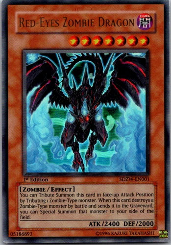 Red-Eyes Zombie Dragon - SDZW-EN001 - Ultra Rare - 1st Edition - YuGiOh WORN