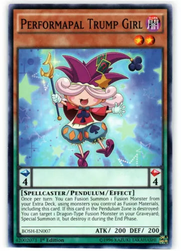 Performapal Trump Girl - BOSH-EN007 - Common - Unlimted Edition - YuGiOh