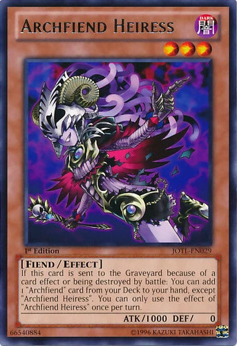 Archfiend Heiress - JOTL-EN029 - Rare - Mixed Editions - YuGiOh