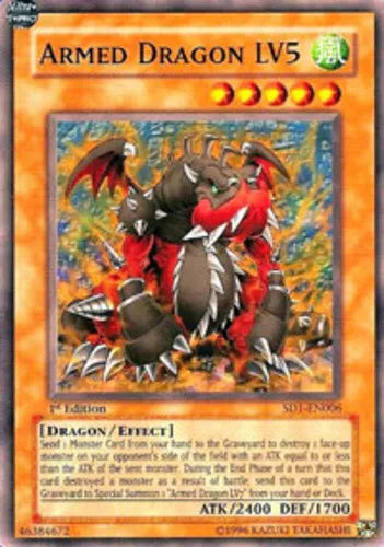 Armed Dragon LV5 - SD1-EN006 - Common - Mixed Editions - YuGiOh LP