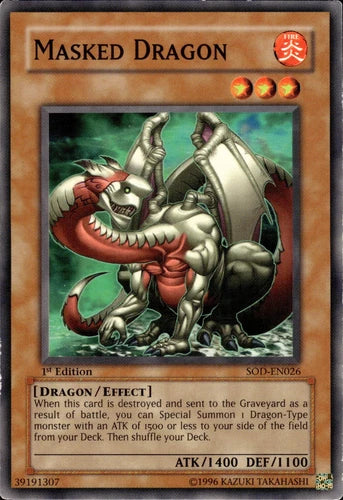 Masked Dragon - SOD-EN026 - Common - Mixed Editions - YuGiOh LP