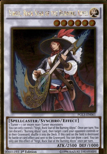 Virgil, Rock Star of the Burning Abyss - PGL3-EN061 - Gold Rare - 1st Edition