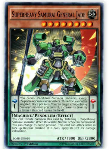 Superheavy Samurai General Jade - BOSH-EN010 - Common - UNL Edition - YuGiOh