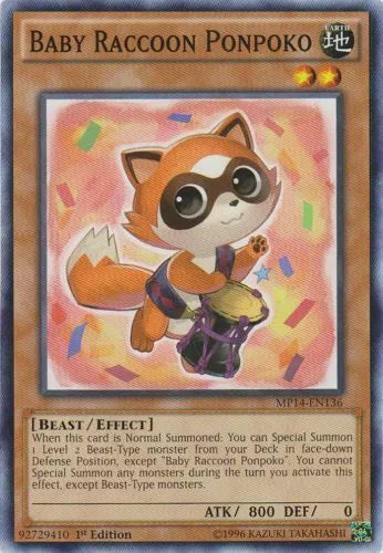 Baby Raccoon Ponpoko - MP14-EN136 - Common - 1st Edition - YuGiOh