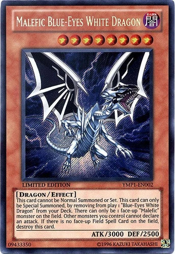 Malefic Blue-Eyes White Dragon - YMP1-EN002 - Secret Rare - Limited Edition WORN