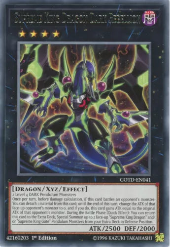 Supreme King Dragon Dark Rebellion - COTD-EN041 - Rare - 1st Edition - YuGiOh