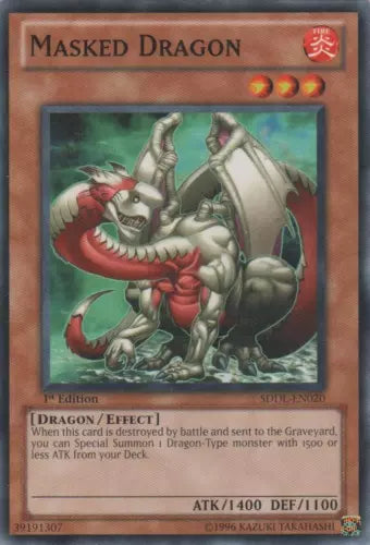 Masked Dragon - SDDL-EN020 - Common - 1st Edition - YuGiOh