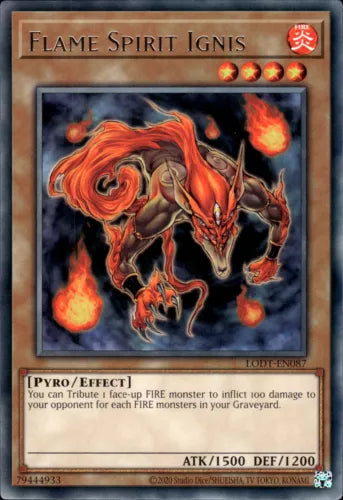 Flame Spirit Ignis - LODT-EN087 - Rare - Unlimited Edition - YuGiOh
