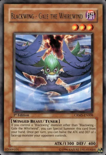Blackwing - Gale the Whirlwind - CRMS-EN008 - Rare - 1st Edition - YuGiOh