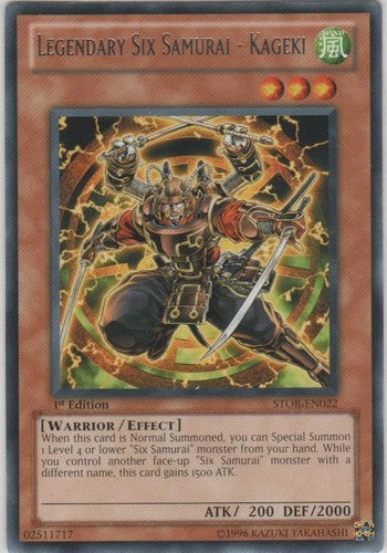 Legendary Six Samurai - Kageki - STOR-EN022 - Rare - Mixed Editions - YuGiOh LP