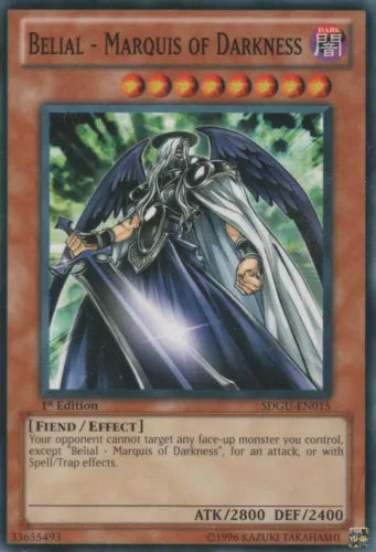 Belial - Marquis of Darkness - SDGU-EN015 - Common - 1st Edition - YuGiOh