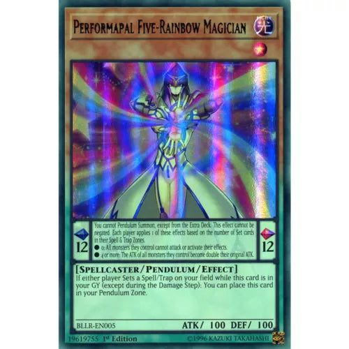 Performapal Five-Rainbow Magician - BLLR-EN005 - Ultra Rare - 1st Edition - YuGi