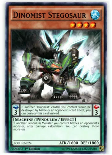 Dinomist Stegosaur - BOSH-EN024 - Common - Unlimited Edition - YuGiOh