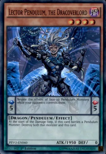 Lector Pendulum, the Dracoverlord - PEVO-EN060 - Super Rare - 1st Edition YuGiOh