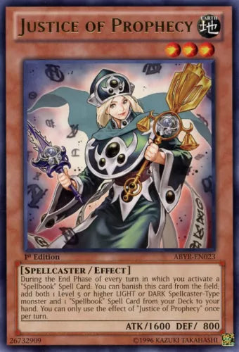 Justice of Prophecy - ABYR-EN023 - Rare - Unlimited Edition - YuGiOh
