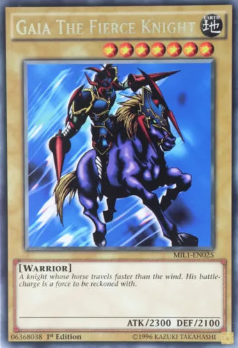 Gaia The Fierce Knight - MIL1-EN025 - Rare - 1st Edition - YuGiOh