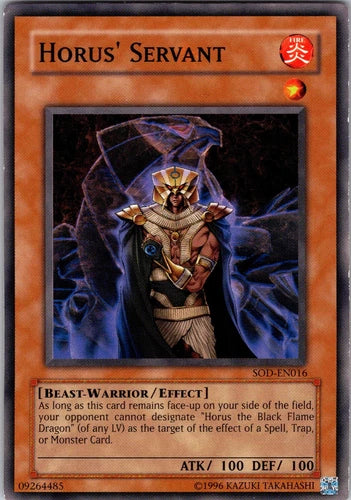 Horus' Servant - SOD-EN016 - Common - Mixed Editions - YuGiOh LP