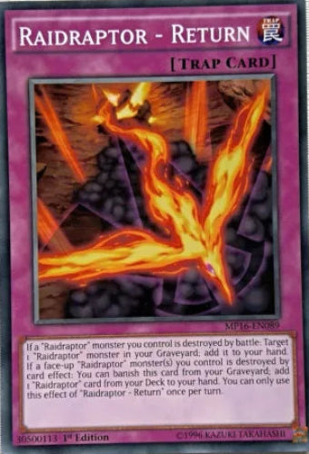Raidraptor - Return - MP16-EN089 - Common - 1st Edition - YuGiOh