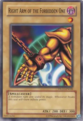 Right Arm of the Forbidden One - DLG1-EN020 - Common - Unlimited Edition - YuGiO